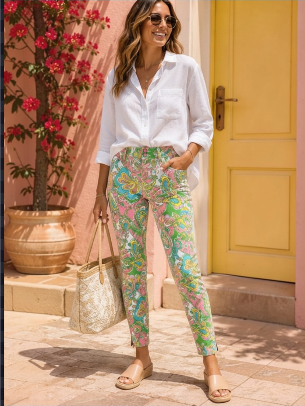 Lilly Pulitzer Worth Skinny Mini Zip Chin Chin Stretch Jeans Ankle Zip Pants